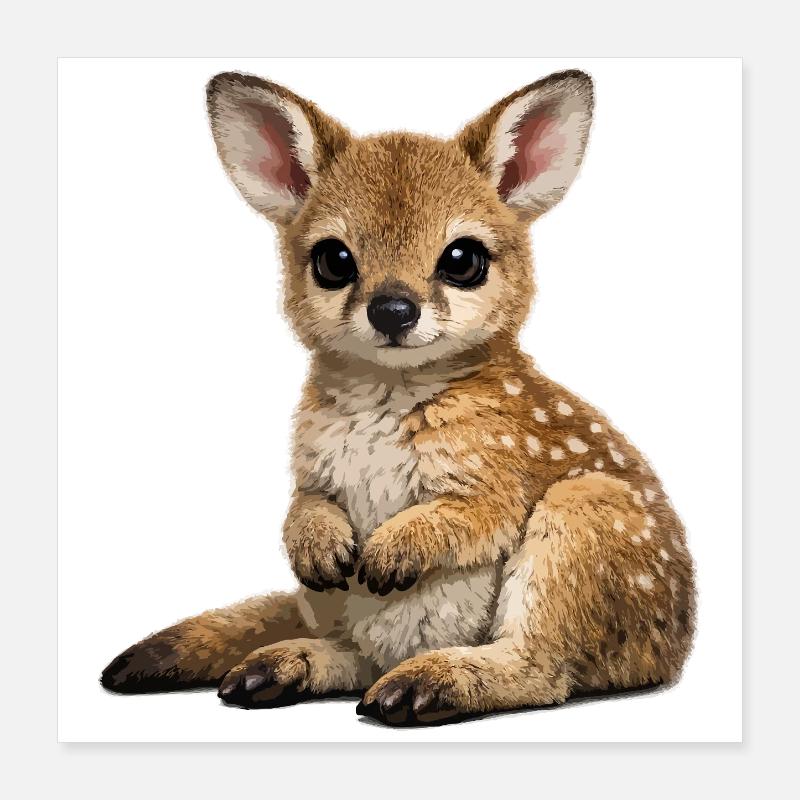 Bébé kangourou mignon Joey Poster 40 x 40 cm