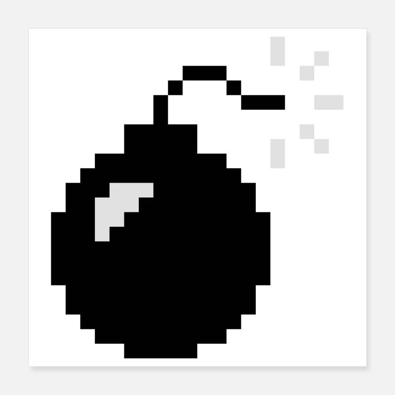 Pixel Bomb | Bombe | Explosion Poster 40 x 40 cm