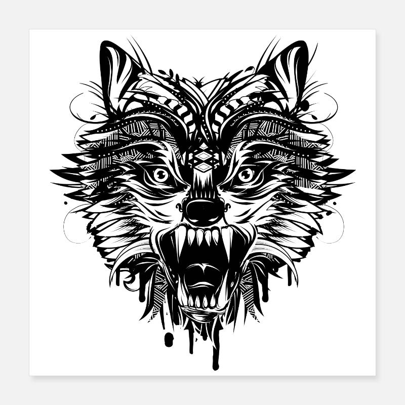 dangerous wolf Poster 16" x 16" (40x40 cm)