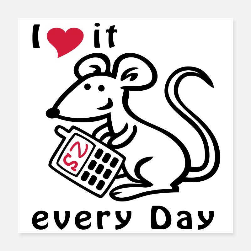 Mobile Phone, Mouse, Chat Poster 16" x 16" (40x40 cm)