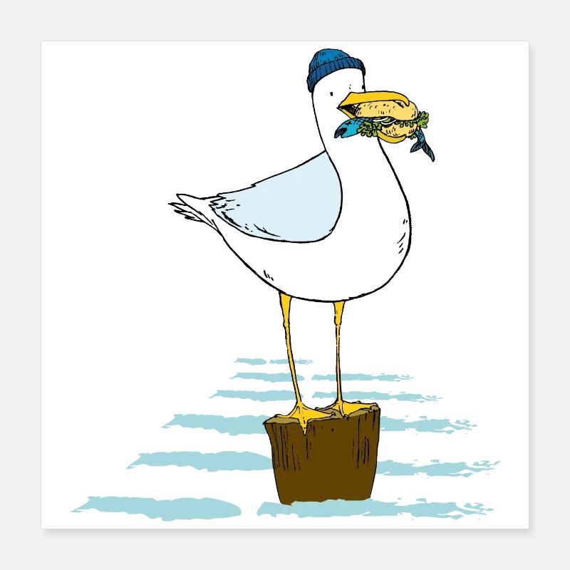 Möwe Poster 40x40 cm