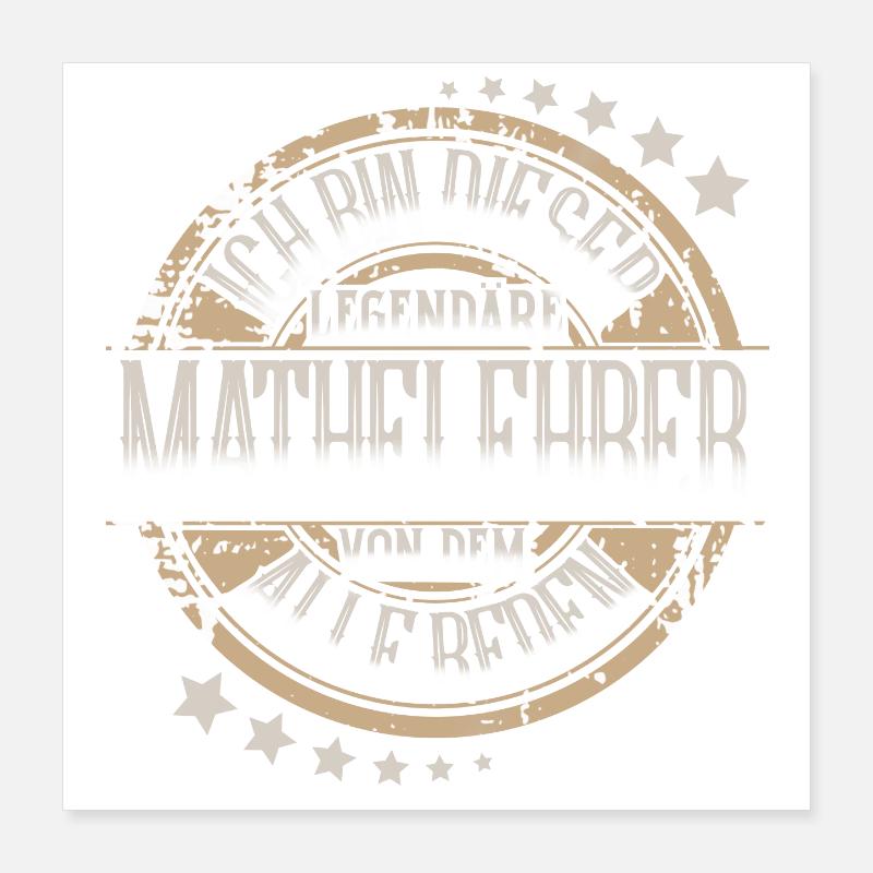 Mathelehrer Poster 40x40 cm