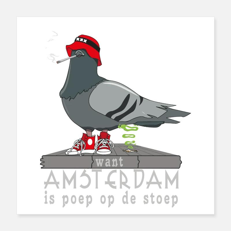 Amsterdam est caca sur le pas de la porte Poster 40 x 40 cm
