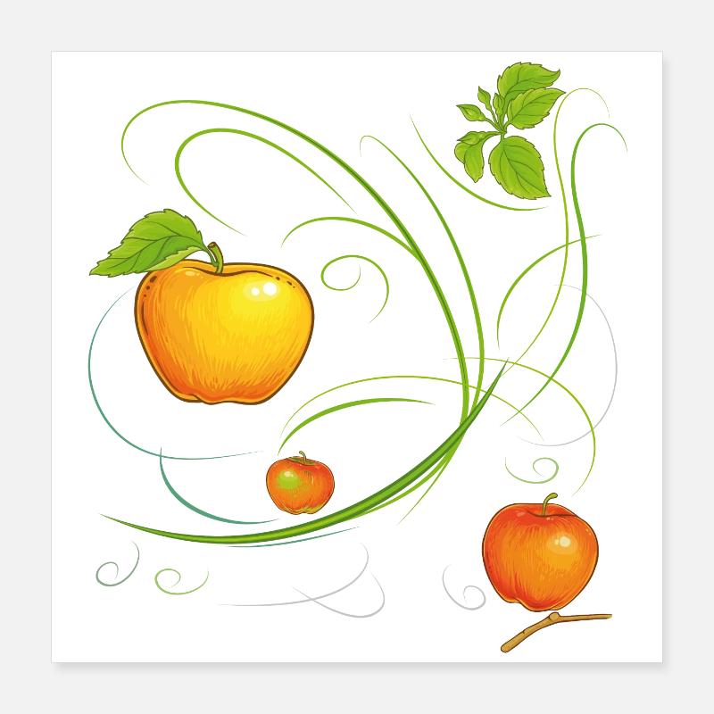 Äpfel, Obst Poster 40x40 cm