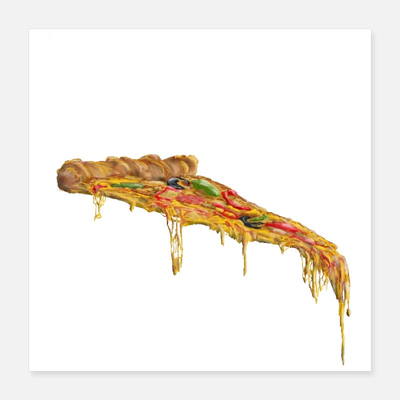 Cheese Ember Pizza Slice Poster 16" x 16" (40x40 cm)