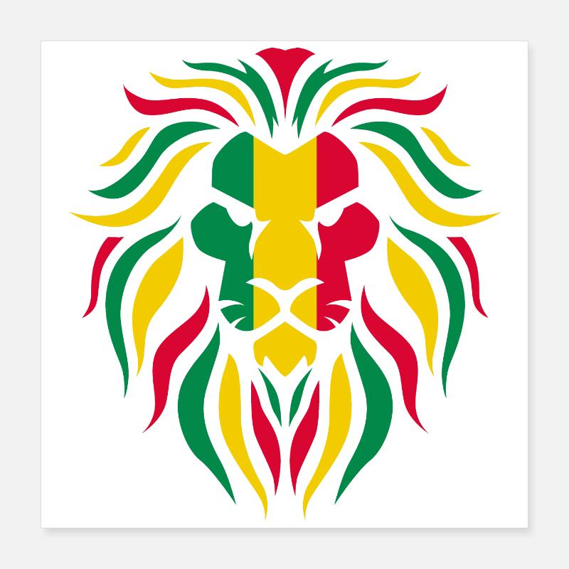 Reggae Rasta Löwe Poster 40x40 cm
