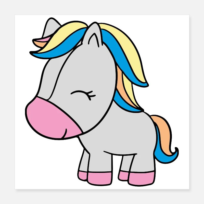 kleines Einhorn Poster 40x40 cm