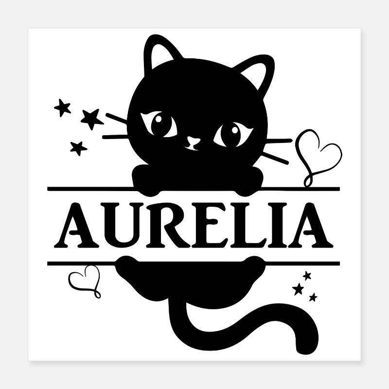 Aurelia T-Shirt Katze Geschenkidee Poster 40x40 cm