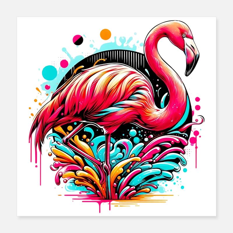 Flamingo Poster 40x40 cm
