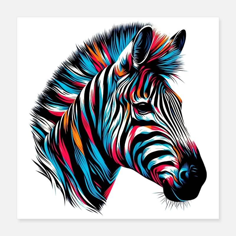 Zebra Poster 40x40 cm