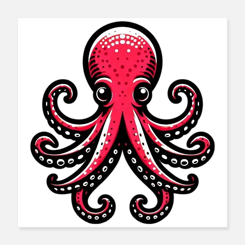 Krake Poster 40x40 cm