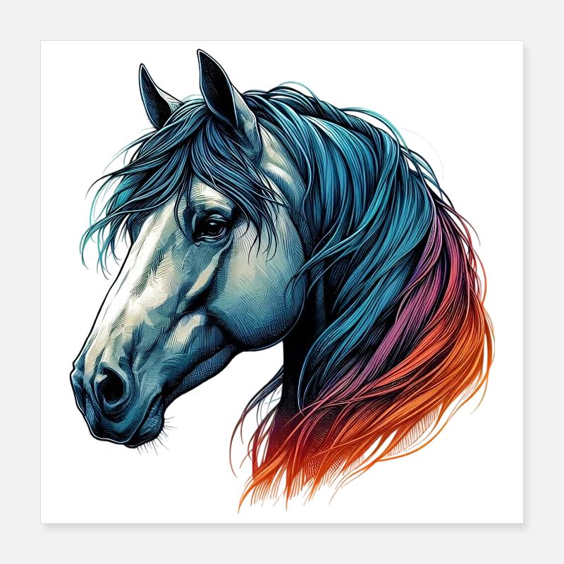 Cheval Poster 40 x 40 cm
