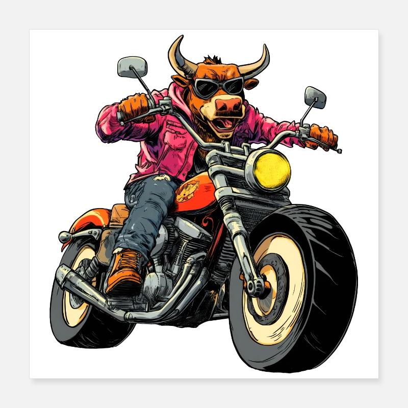 Moto Bulls Poster 40 x 40 cm