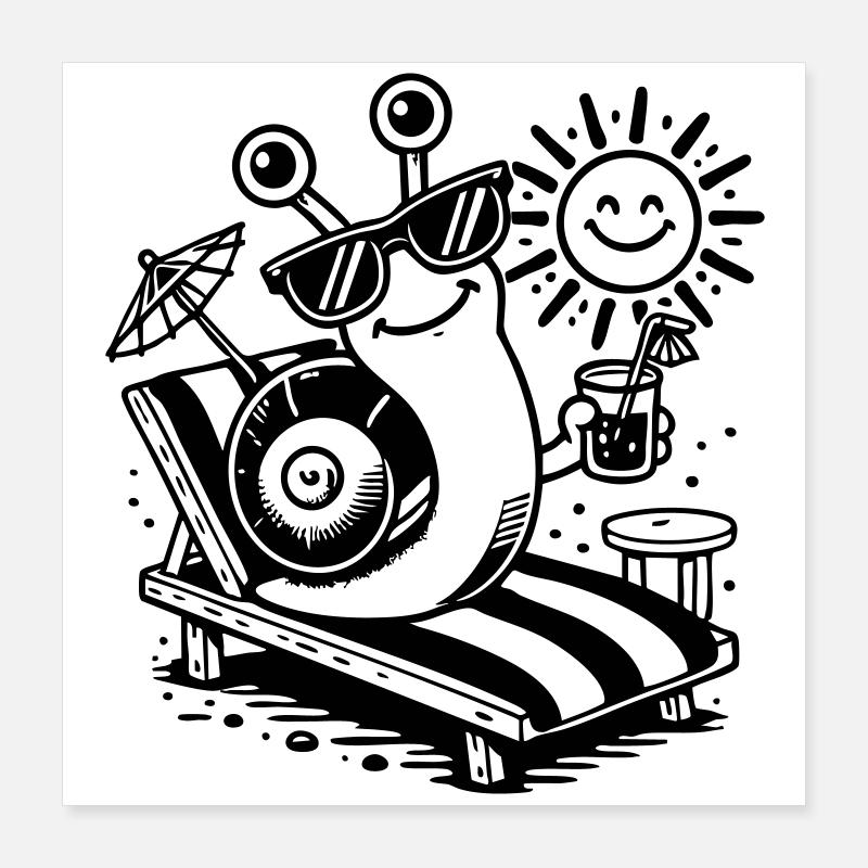 Snail Poster 40 x 40 cm