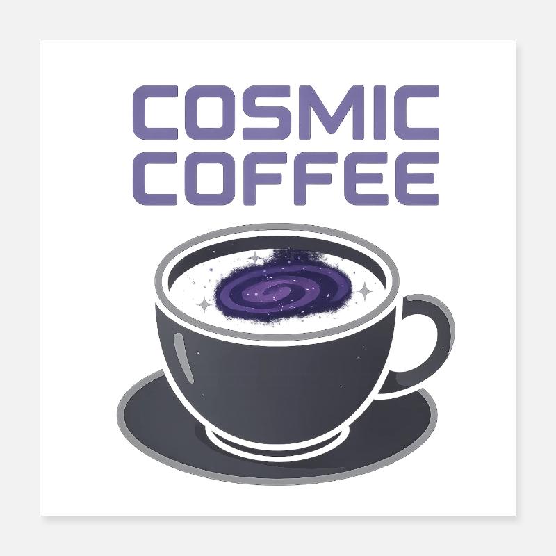 Cosmic Coffee Galaxy Mug Poster 16" x 16" (40x40 cm)