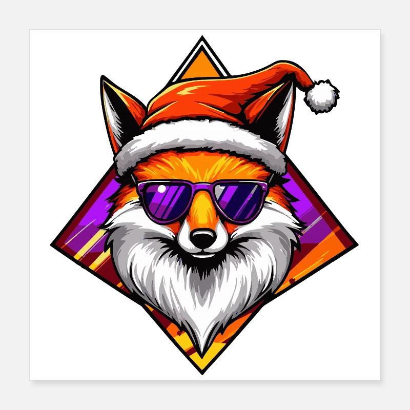 Fuchs Santa Swag Poster 40x40 cm