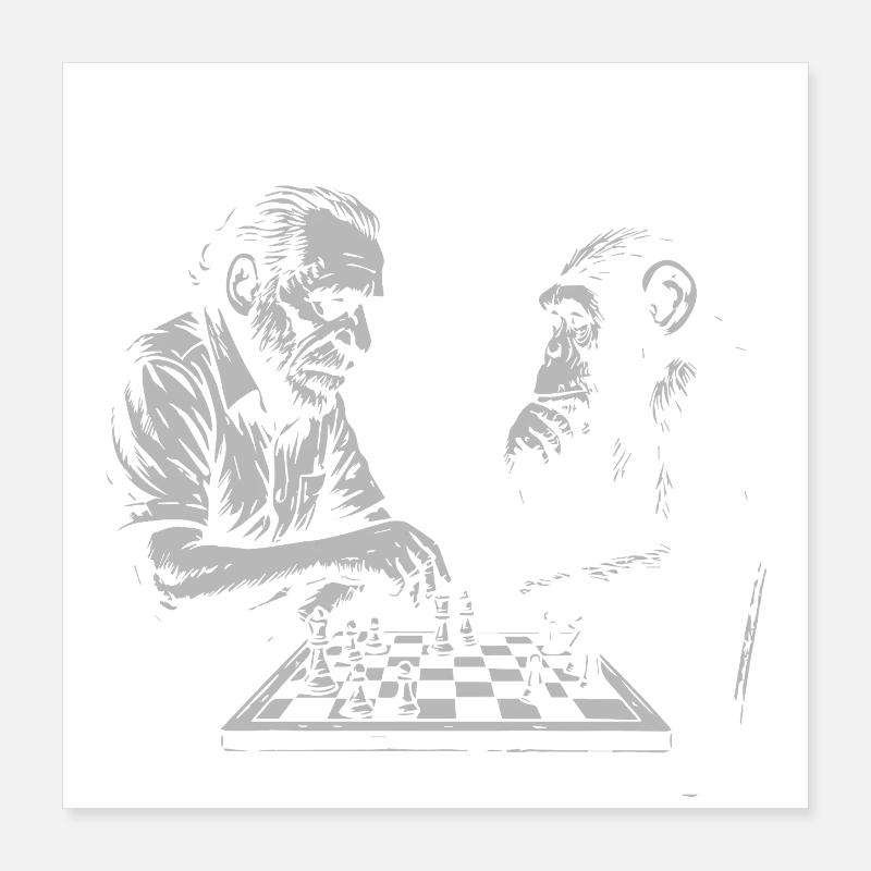 Bukowski Chess Duo Poster 16" x 16" (40x40 cm)