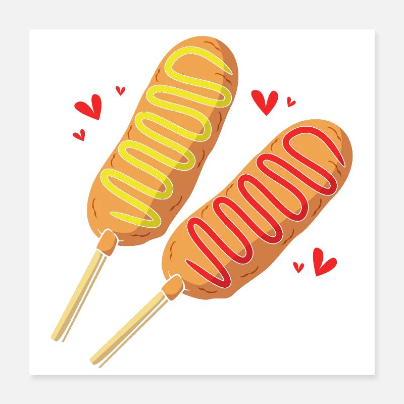 Corn Dog Poster 40x40 cm