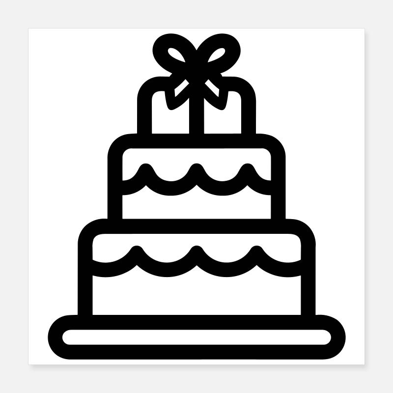 gâteau de mariage Poster 40 x 40 cm