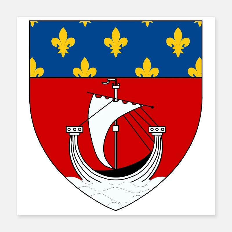 Blason héraldique de Paris Poster 40 x 40 cm