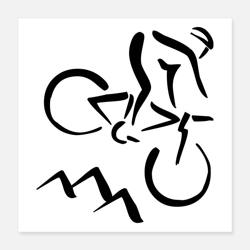 Mountainbiker Poster 40x40 cm