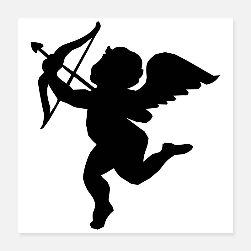 Engel mit Pfeil und Bogen  Poster 40x40 cm