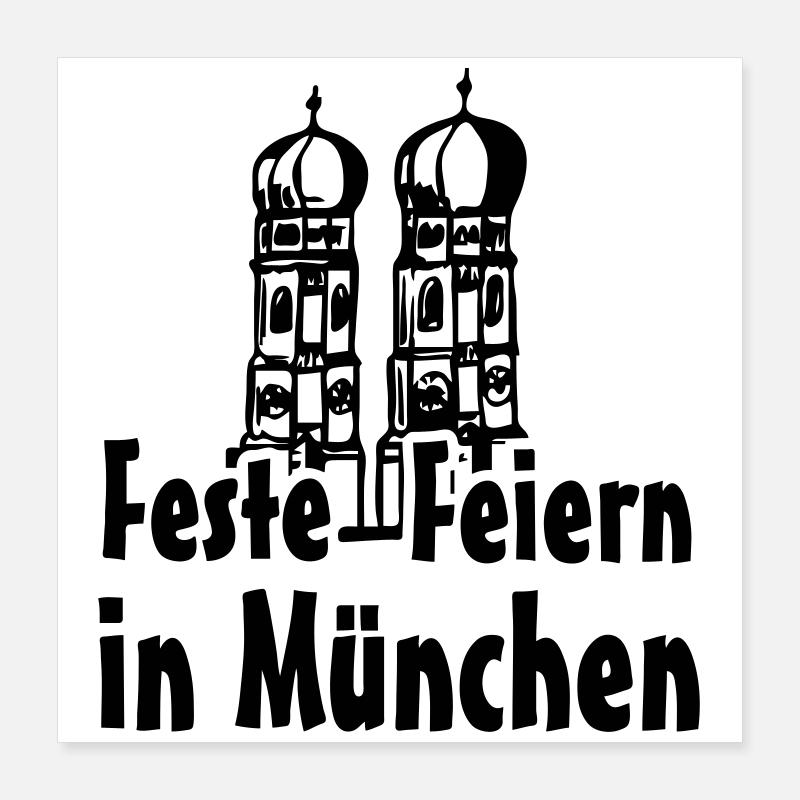 München Bayern Geschenk Poster 40x40 cm