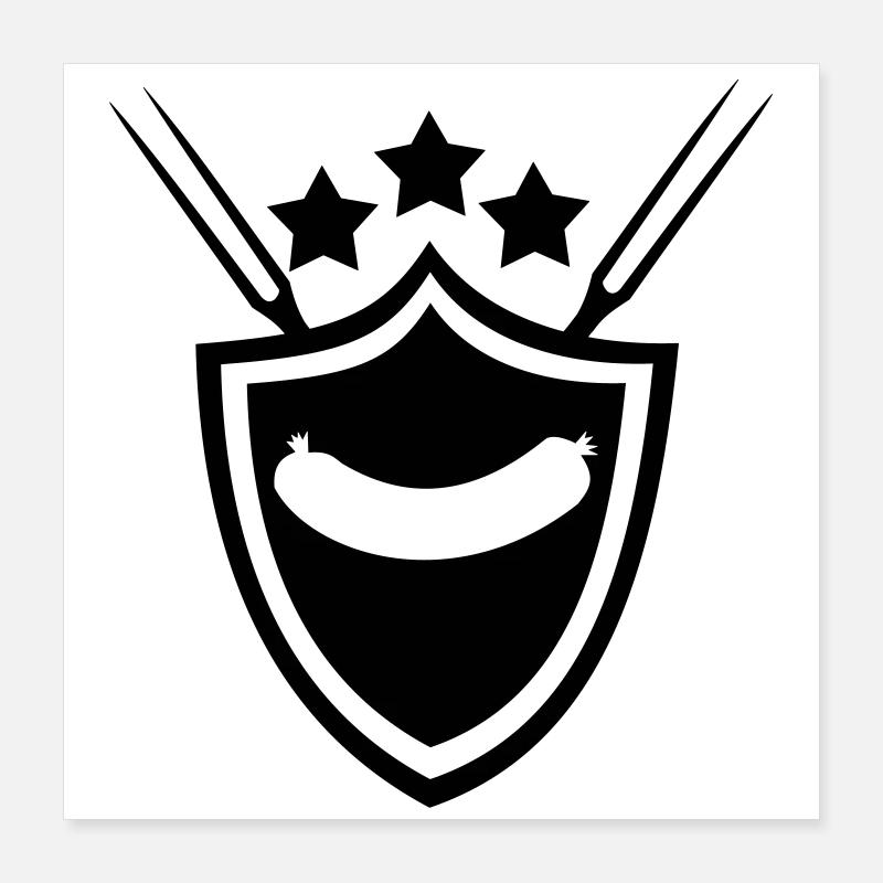 Grillwurst Poster 40x40 cm