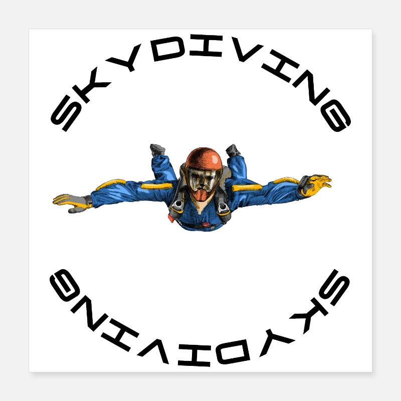 parachutisme Poster 40 x 40 cm
