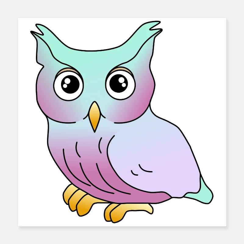 Eule Poster 40x40 cm