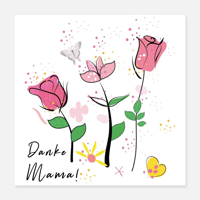 Danke Mama Muttertag Poster 40x40 cm