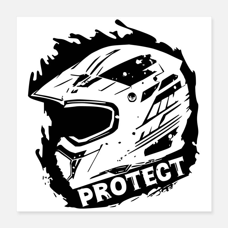 Protect - Schutzhelm [Schwarz] Poster 40x40 cm