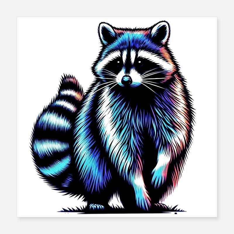 Waschbär Poster 40x40 cm
