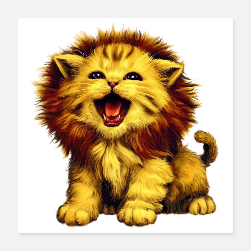 Lion Cat Poster 16" x 16" (40x40 cm)
