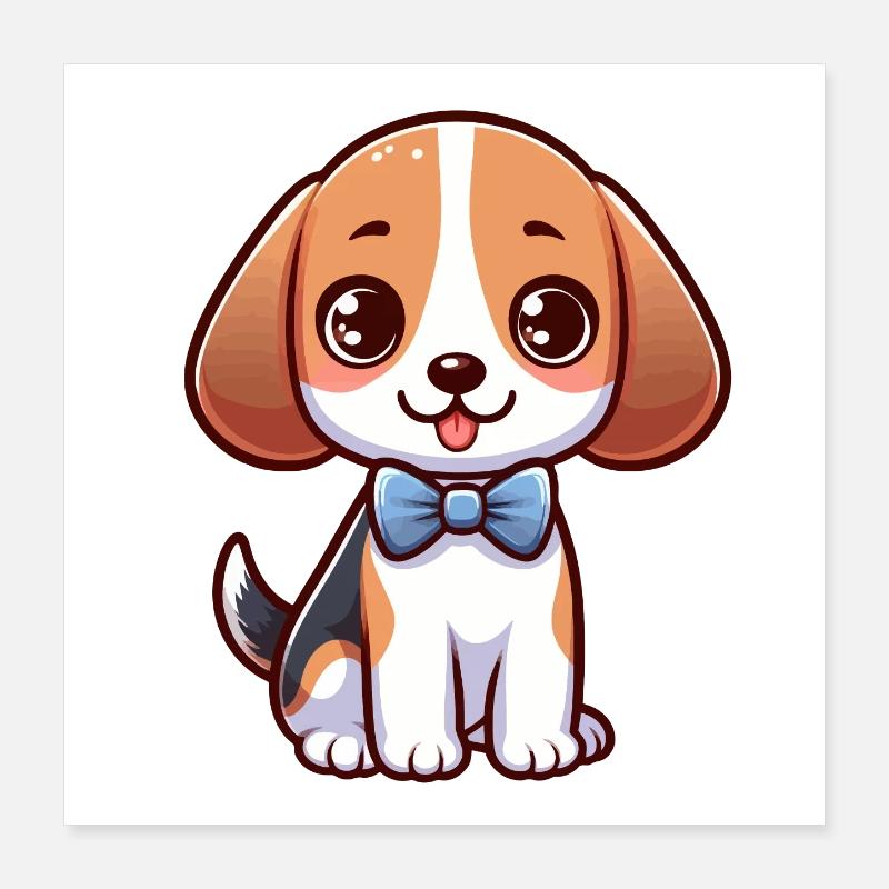 Mignon petit Beagle Poster 40 x 40 cm
