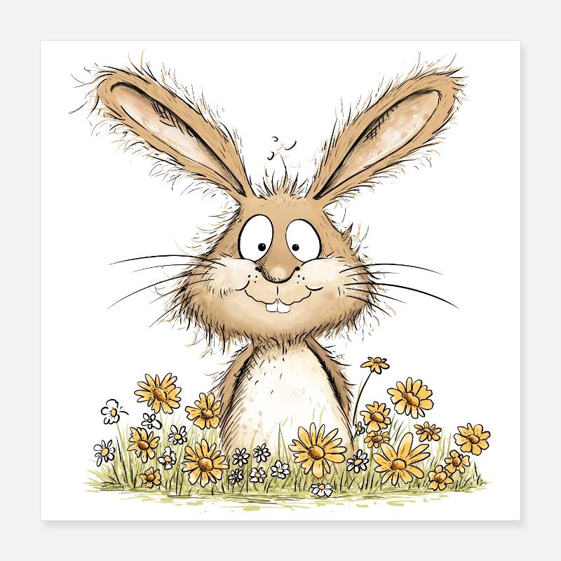 Droll Bunny I Easter Bunny Bunny Poster 16" x 16" (40x40 cm)