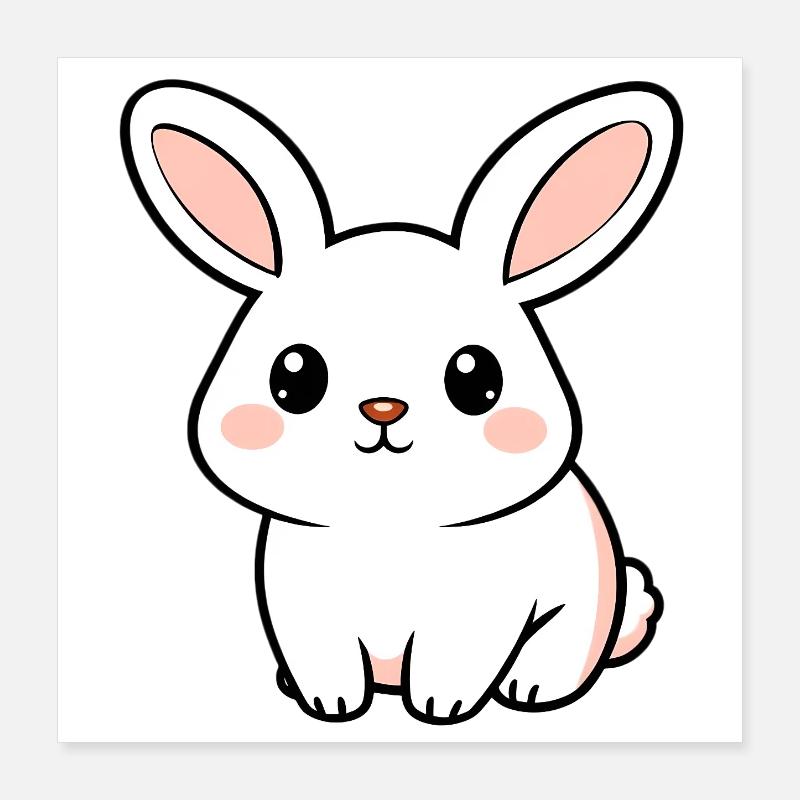 Lapin blanc Poster 40 x 40 cm