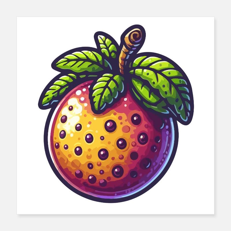 Fruit de la passion Colorée à Style Urbain Poster 40 x 40 cm