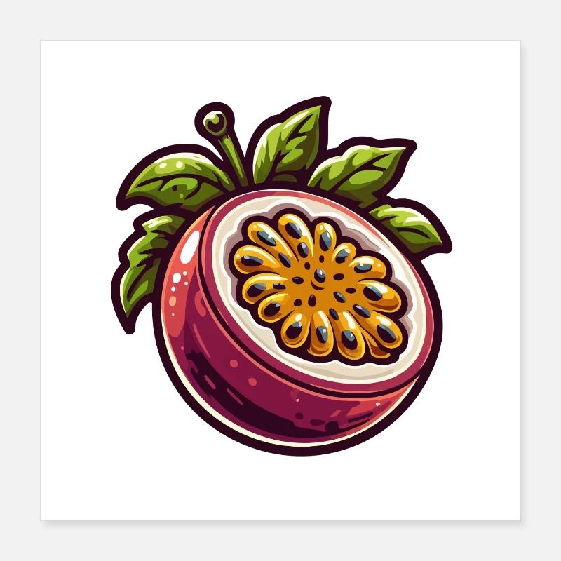Passionate Exotic Fruit Pattern Poster 16" x 16" (40x40 cm)