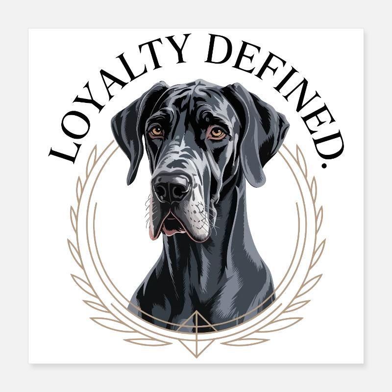 Loyal Great Dane Guardian Design Poster 16" x 16" (40x40 cm)