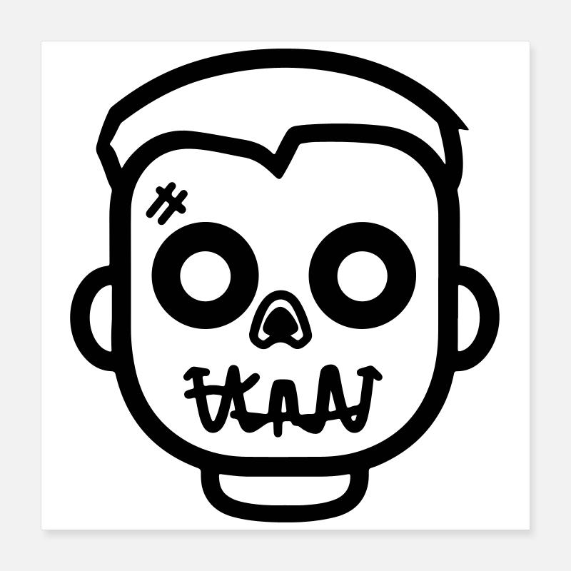 zombie_face Poster 40 x 40 cm