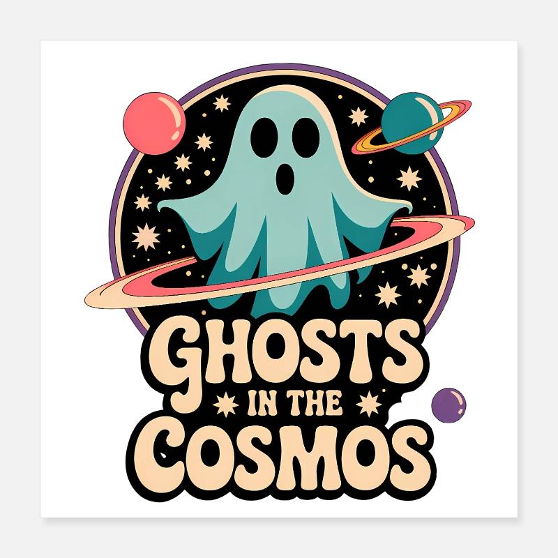 Fantômes dans le cosmos Conception de l’espace Poster 40 x 40 cm