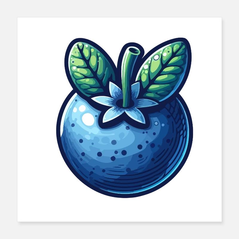 Leuchtend blaues Blaubeermuster Poster 40x40 cm