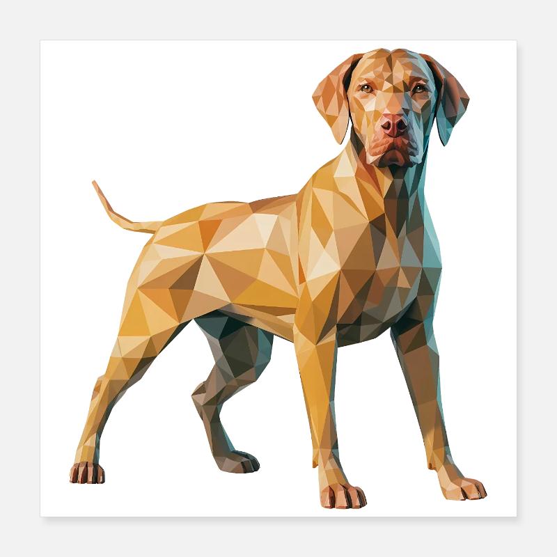Chien brun - Cool Low Poly Logo Poster 40 x 40 cm