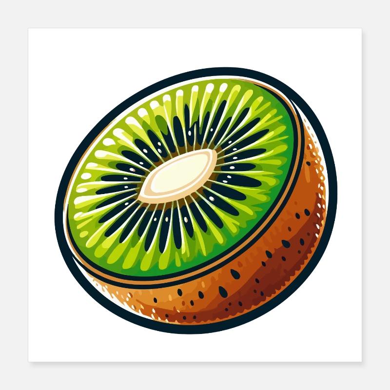 Lys kiwiskive Poster 40x40 cm