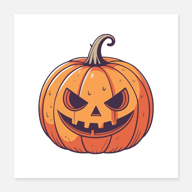 Pumpkin Jack o'Lantern Graphic Poster 16" x 16" (40x40 cm)
