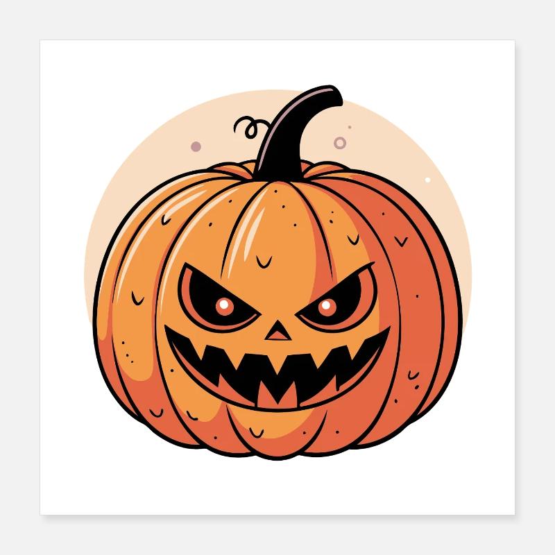 Masked pumpkin with menacing gaze Poster 16" x 16" (40x40 cm)