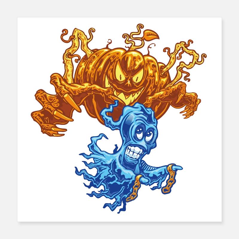 🎃Haunted Pumpkin Ghost Hunter 👻 Poster 40 x 40 cm