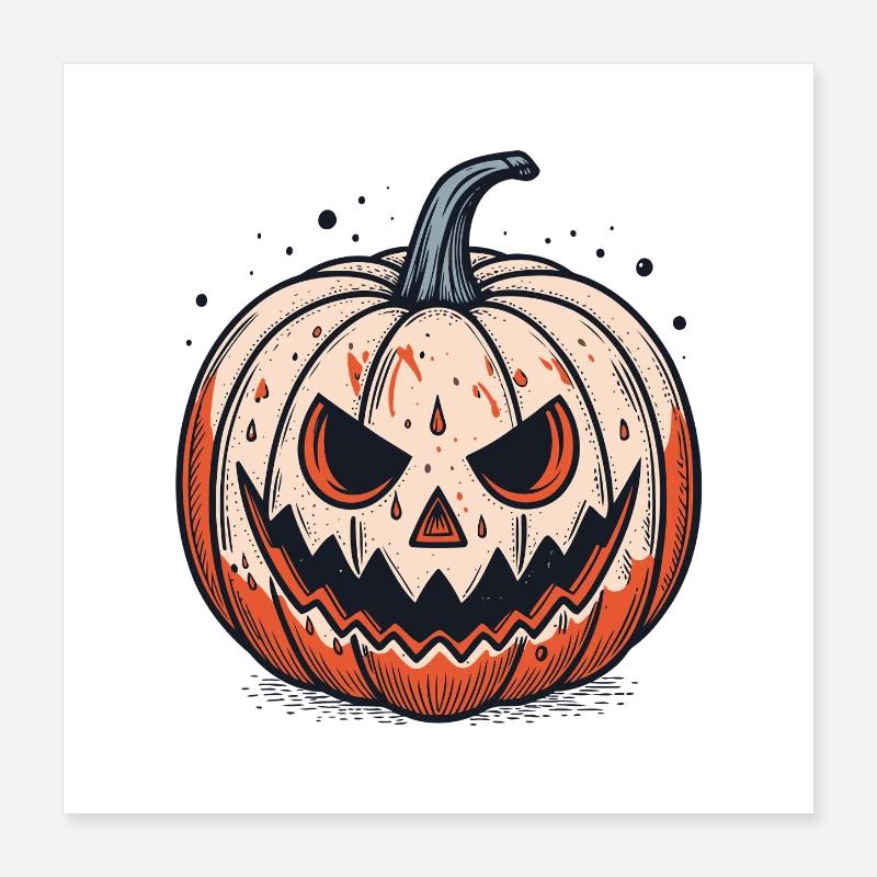 Scary Jackolantern Pumpkin Poster 16" x 16" (40x40 cm)