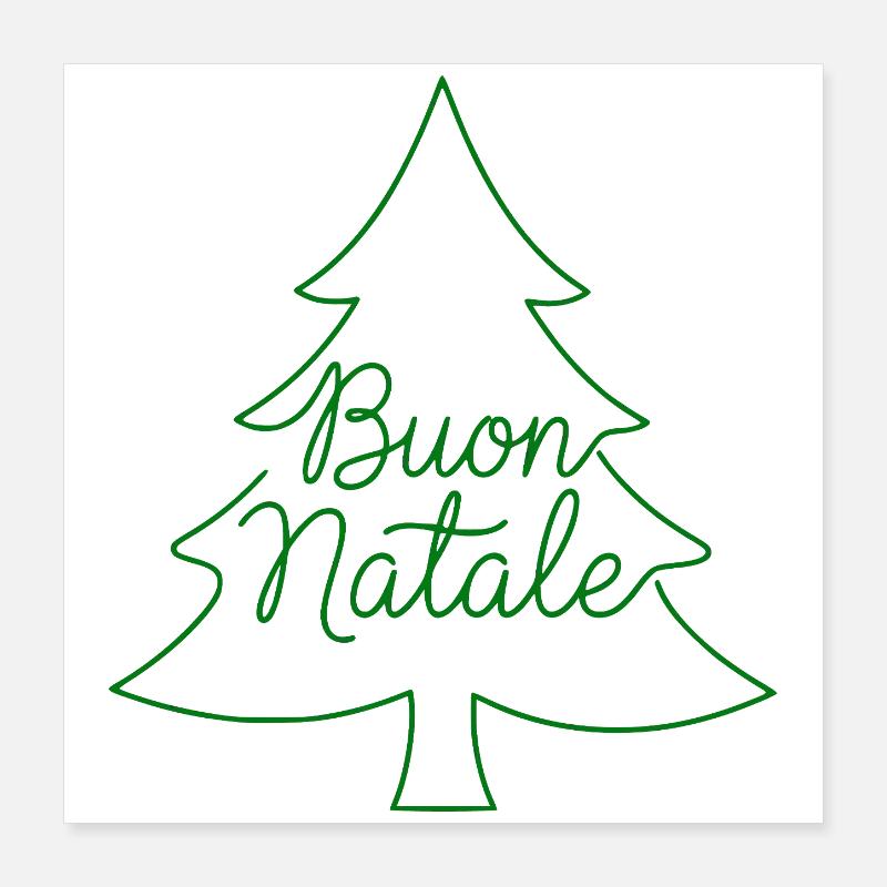 Conception du sapin de Noël Buon Natale Poster 40 x 40 cm